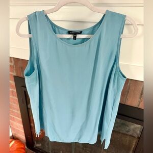 Eileen Fisher Sky Blue 100% Silk Sleeveless Blouse Size Medium